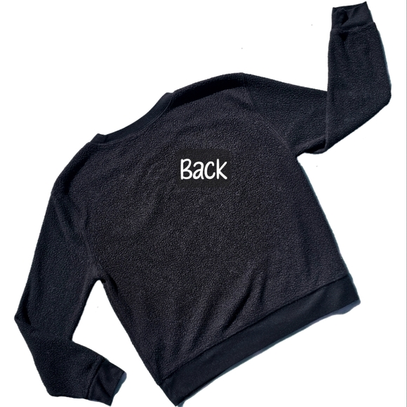 🟢 No Boundaries Juniors Black Fleece Sugar Skull Crewneck Sweater Size XS - Picture 3 of 5